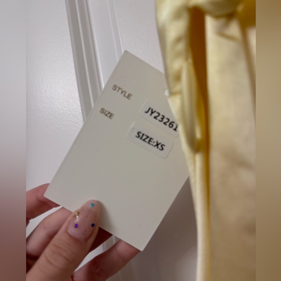 Butter Yellow, Soft Satin Everleigh Dress from Oh Hello! Boutique - Size XS - Picture 6 of 9